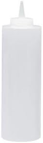 24 Oz Large Clear Squeeze Bottle with Screw-On Spout