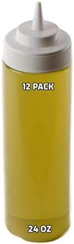 24 Oz Clear Condiment Squeeze Bottles - 12 Count BPA Free