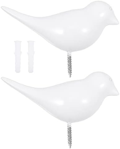 Kisangel 2 Pcs Resin White Coat Hooks with Bird Design