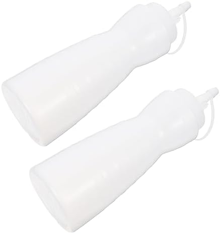 KICHOUSE 2Pcs 400ml Condiment Squeeze Bottles for Ketchup and Sauces