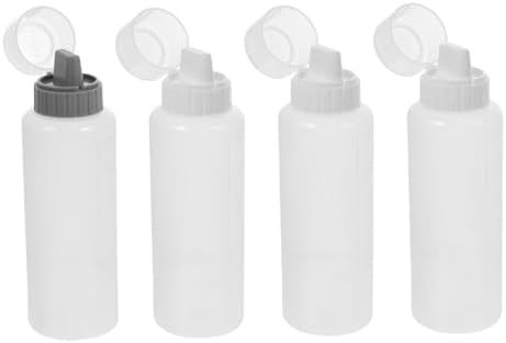 PRETYZOOM 4Pcs Condiment Squeeze Bottles with 5 Nozzle Holes