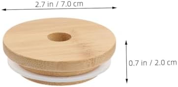 BRIGHTFUFU 6pcs Wooden Replacement Lids for 70MM Mason Jars