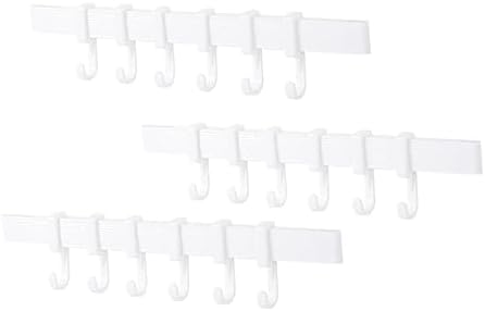 SEWOART 3pcs Bathroom Self Adhesive Hook Rack Black 6 Hooks 1