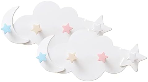 2pcs Adhesive Cloud Moon Hooks for Home