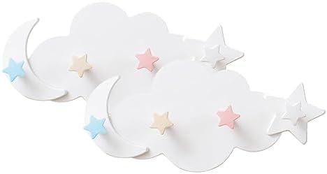 2pcs Cartoon Star Moon Wall Hooks