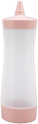 Pasuihcay Pink and Transparent Condiment Squeeze Bottle
