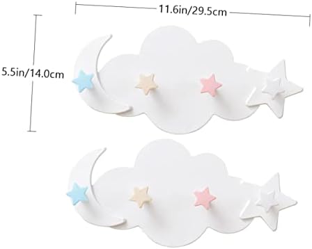 2Pcs Adhesive Moon Star Hooks for Kids Room Decor