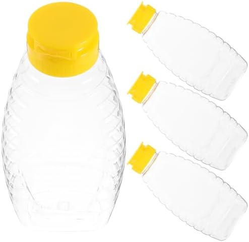 18Oz Squeeze Honey Jars with Flip Lids - 4 Pack