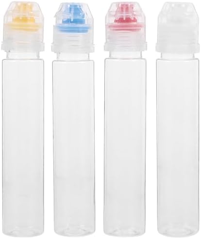 JECOMPRIS 4pcs Condiment Squeeze Bottles for Honey Oil Ketchup Salad Dressing