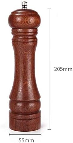 Solid Wood Pepper Mill With Adjustable Ceramic Grind 8 Inch