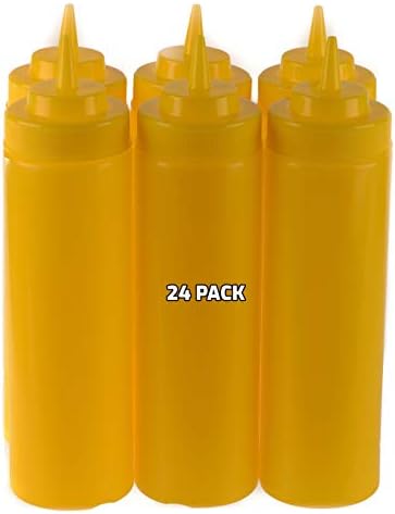 24 Pack 24 Oz Yellow Plastic Condiment Bottles