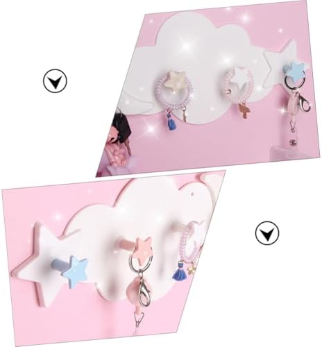 HOOTNEE 2pcs Moon Star Wall Hooks for Clothes and Key Holders