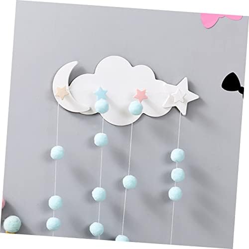Happyyami 2Pcs Star Moon Cloud Adhesive Wall Hooks