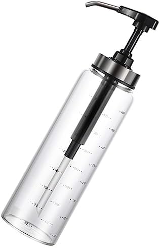 PRETYZOOM Reusable Honey Dispenser Pump Glass Bottle with Scales