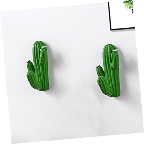 BESTonZON 2pcs Cactus Hook Resin Wall Storage Hooks