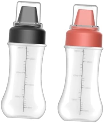 SHOWERORO 2pcs Condiment Squeeze Bottles Set Clear Nozzle