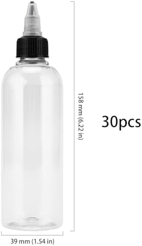 HOIGON 30-Pack 4oz Clear Squeeze Bottles with Twist Top and Funnels