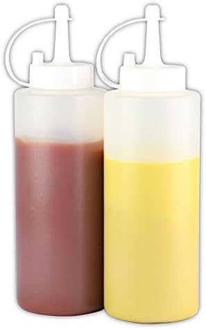 2 Pcs Clear Squeeze Bottles 12 oz for Kitchen Use