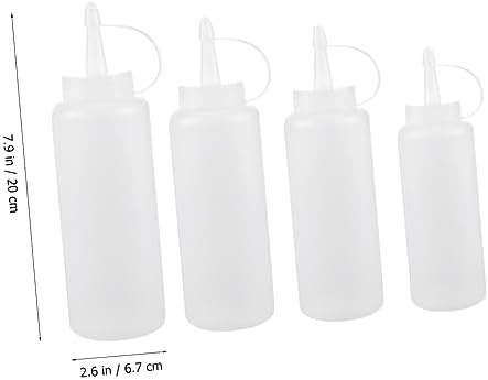 4pcs Salad Dressing Squeeze Bottles with Lids for Easy Kitchen Use