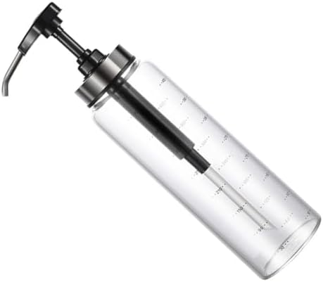 GRADENEVE 500ml Black Glass Honey Pot with Metal Pump