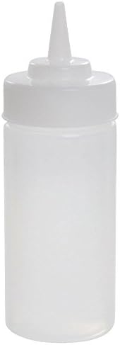 Tablecraft 8 Oz Clear Polyethylene Widemouth Squeeze Bottle