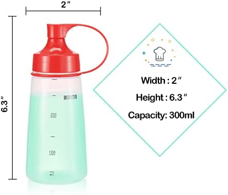 oiununo Squeeze Bottles Wide Mouth Pack of 2 Red 300 mL