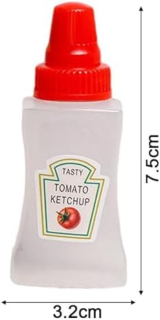 ZOHIKO Mini Ketchup Bottle 2 Count Portable Squeeze Bottles