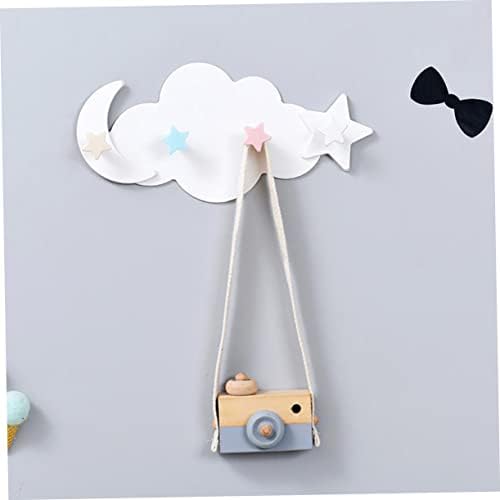 Happyyami 2Pcs Star Moon Cloud Adhesive Wall Hooks