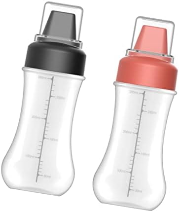 PRETYZOOM 2pcs Condiment Squeeze Bottles Set for Ketchup Salad Dressing Mustard