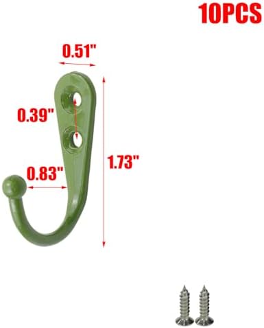 MY MIRONEY 10 Pack Green Coat Hooks Wall Mount