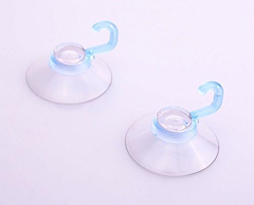 De Plastik 2 Piece Suction Hook Set Transparent Blue 1