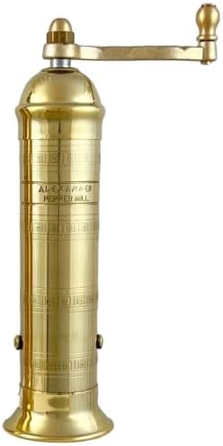 European Brass Pepper Mill Handcrafted Adjustable