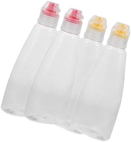 5 Sets PET Condiment Squeeze Bottles for Travel and Kitchen Use