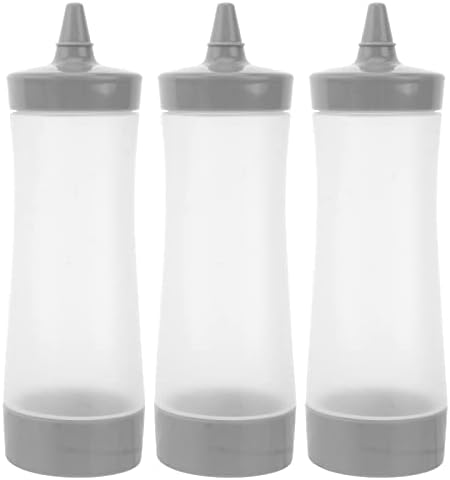 UPKOCH 3PCS Squeeze Condiment Bottles Grey 1