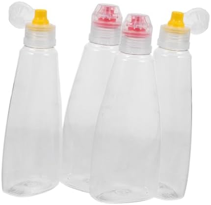 4pcs PET Honey Squeeze Bottle Condiment Dispenser