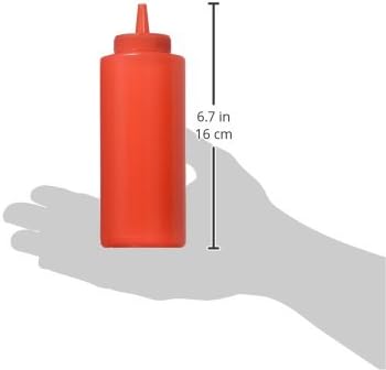 Winco Squeeze Bottles 6-Piece Set 12-Ounce Red