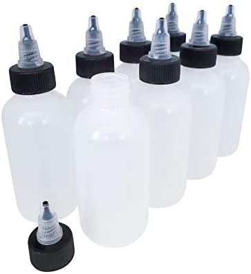 Kelkaa 4oz Boston Round LDPE Squeeze Bottles Pack of 8