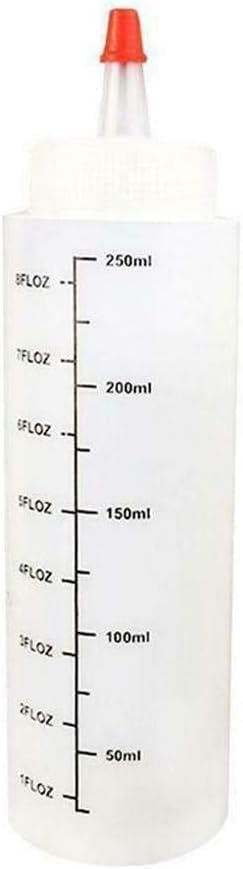 BWESOO 250ml Squeeze Condiment Bottle with Nozzle