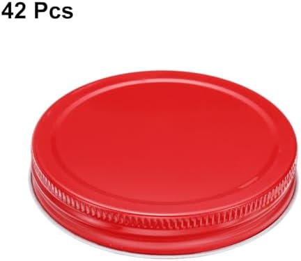 Uxcell 42pcs Red Regular Mouth Mason Jar Lids 70mm Airtight Leakproof Canning Covers