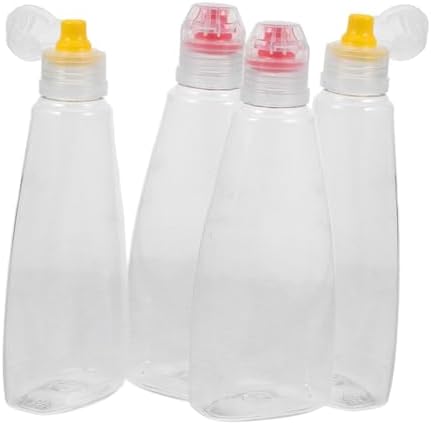 5 Sets PET Condiment Squeeze Bottles for Travel and Kitchen Use