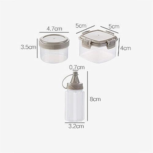 4pcs Mini Plastic Sauce Seasoning Box with Lid