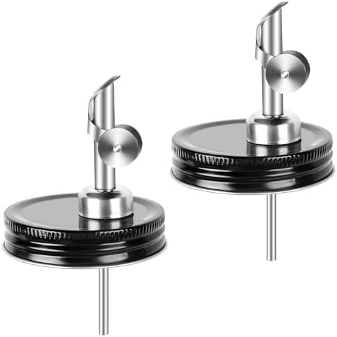 Auto Flip Dispenser Spouts for 338 Inch Mason Jars Black
