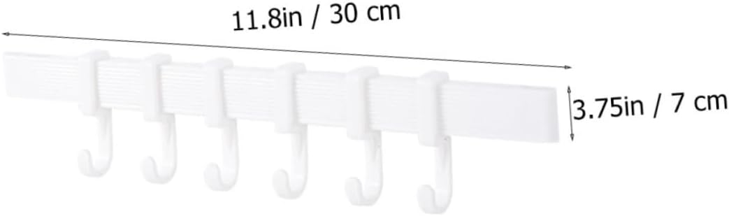 SEWOART 3pcs Bathroom Self Adhesive Hook Rack Black 6 Hooks 1