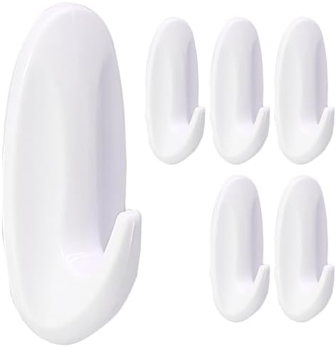 6 Pack Medium Utility Hooks Damage Free Self Adhesive Heavy Duty