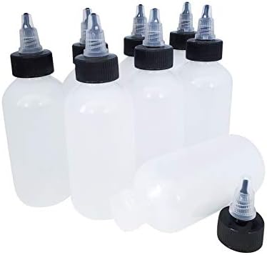 Kelkaa 4oz Boston Round LDPE Squeeze Bottles Pack of 8