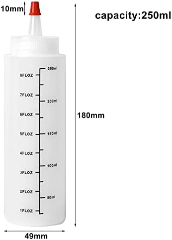 3 Pcs Plastic Squeeze Bottles with Red Cap