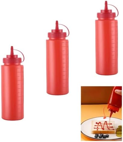 3 Pcs Plastic Squeeze Bottles 32 oz for Condiments