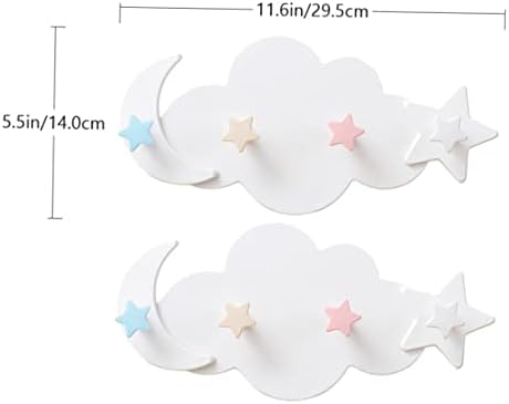 2Pcs Star Moon Wall Hooks for Smooth Surfaces