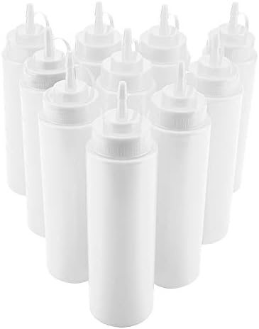 Agatige 24oz Plastic Squeeze Bottles with Lids 10pcs Set