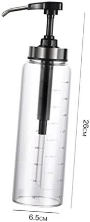 GRADENEVE 500ml Black Glass Honey Pot with Metal Pump